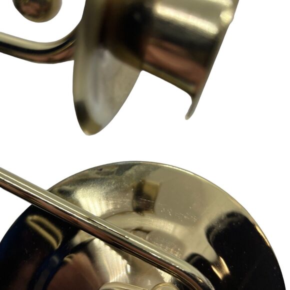 Brass Gold Tone Wall Candle Holder Sconce 3 Arm Candelabra USA Vintage Retro - Picture 9 of 15